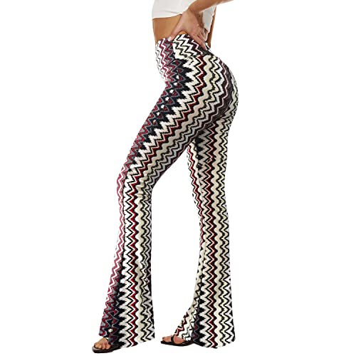 Sundwudu, Schwarze Yogahose für Damen, Weiche, hohe Taille, Bootcut-Leggings, Hohe und lange Bootleg-Hose für Damen, M von Sundwudu