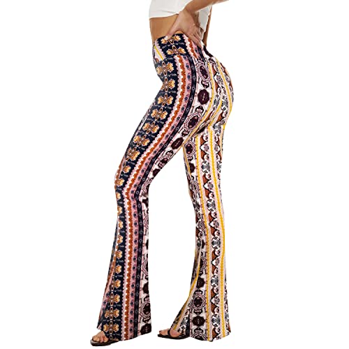 Sundwudu, Schwarze Yogahose für Damen, Weiche, hohe Taille, Bootcut-Leggings, Hohe und lange Bootleg-Hose für Damen, Groß von Sundwudu