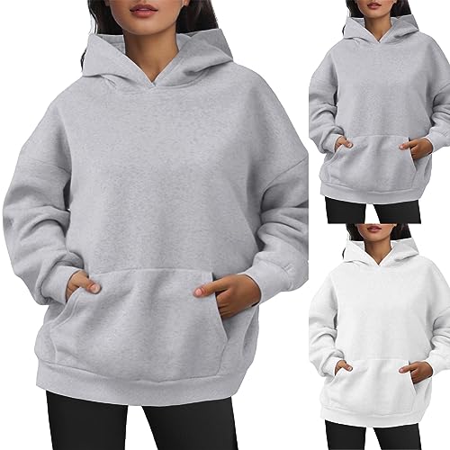 Sunfashion Beheizbarer Hoodie Damen,Essentials Hoodie Kapuzenpullover Damen Hoodie Winterpullover Damen Damen Pulli Winter Damenpullover Langarm Winter Sweatshirt Damen Baumwolle Schwarze Kapuzenpull von Sunfashion
