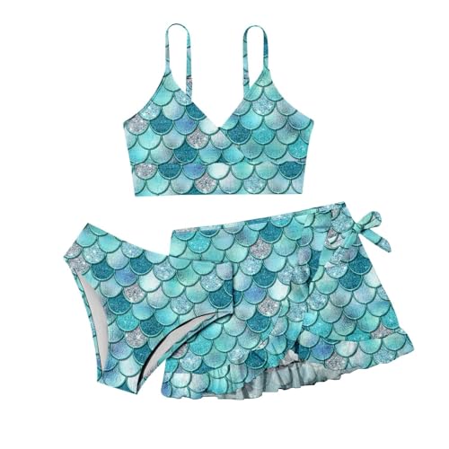 Sunfashion Bikini Mädchen Teenager Mit Shorts 3 Teilige Bikini Mädchen 122 Badeanzug 98 Badeanzug Mädchen Teenager Mädchen Kleidung Kinder Badebekleidung Meerjungfrau Rock Kinder Kinder M(14-15 Years) von Sunfashion