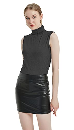 Sunfaynis Damen Soft Cotton Mock Rollkragenshirt Baselayer Tops Unterwäsche Shirt - - 3X-Groß von Sunfaynis