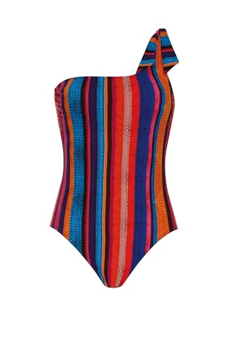 Sunflair Badeanzug Multicolor Ethno Streifen One-Shoulder Einteiler mit Softschalen von Sunflair