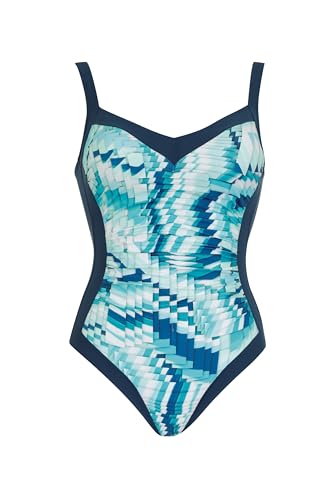 Sunflair Badeanzug V-Ausschnitt Nachtblau blau verstellbare Träger recycelt feminin weich mit Raffungen von Sunflair