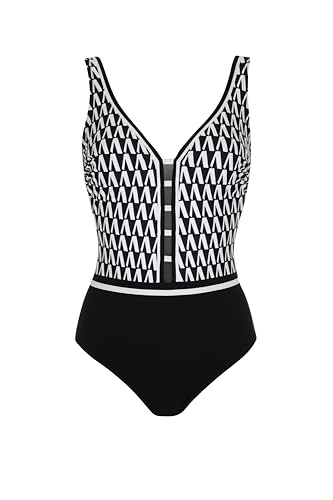 Sunflair Badeanzug mit Softcups und geradem Rücken schwarz/weiß 40 B von Sunflair
