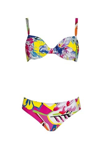 Sunflair Bikini Blumenmuster Multicolor Zweiteiler Set mit Bügel verstellbare schmale Träger breiter Slip von Sunflair