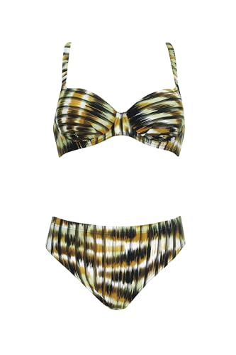 Sunflair Bikini Multicolor Zweiteiler Set mit Streifen Softschalen Bügel verstellbare schmale Träger Kreuzrücken breiter hoher Slip von Sunflair