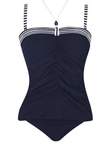 Sunflair Tankini Bandeau-Tankini - Bandeau-Top mit Softschalen für EIN verführerisches Dekolleté - gestreiftes und Gerafftes Set mit verstellbaren Trägern - klassisch breiter Slip von Sunflair