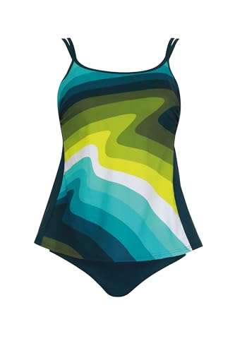 Sunflair Mastectomy Badeanzug Damen Einteiler mit Schalen breiter Taillenslip blau Strandmode von Sunflair