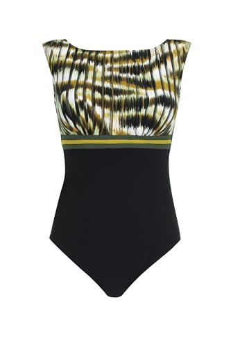 Sunflair Mastectomy Badeanzug Damen Einteiler mit Schalen tiefer Rücken schnell trocken grün gelb Strandmode von Sunflair
