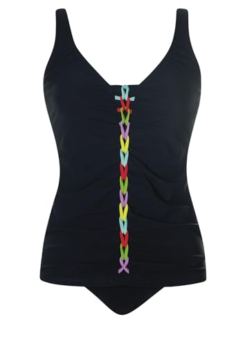 Sunflair Tankini Damen Tankini mit Schalen und großen Cups - breiter Slip und verstellbare Träger - Zweiteiler mit Flechtung an der Vorderseite Sunflair Tankini Damen Tankini mit Schalen und großen Cups - breiter Slip und verstellbare Träger - Zweiteiler mit Flechtung an der Vorderseite von Sunflair