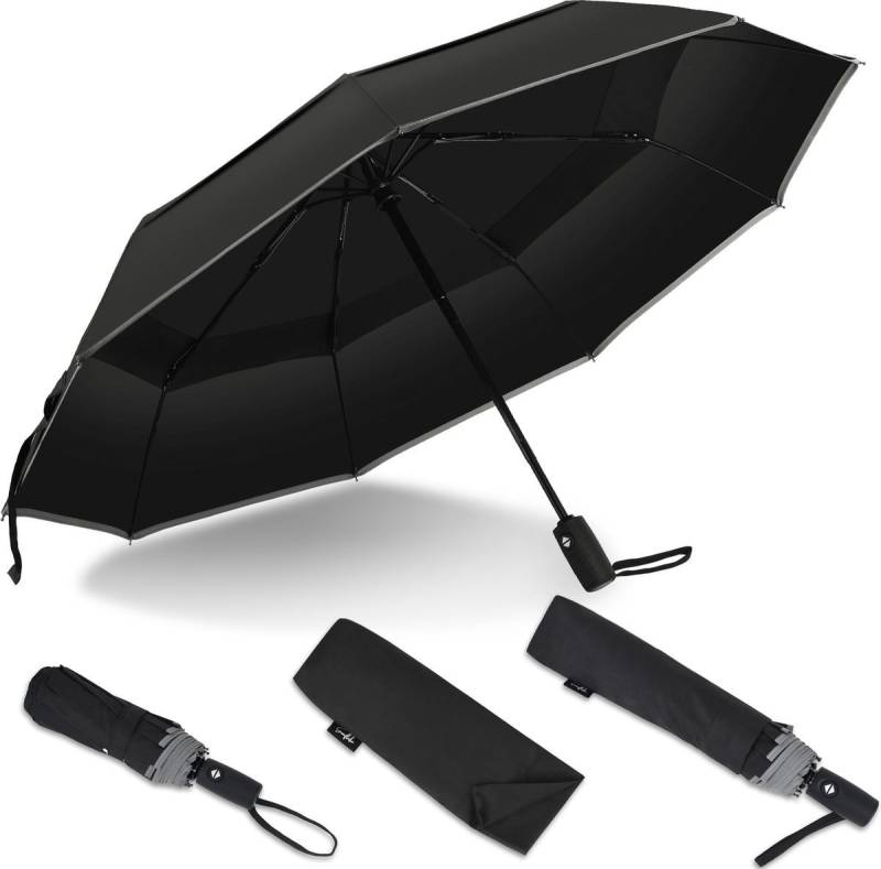 Sunflake Taschenregenschirm Faltbar & Sturmfest - Kompakt mit Doppeltem Dach - Automatik Öffnung von Sunflake