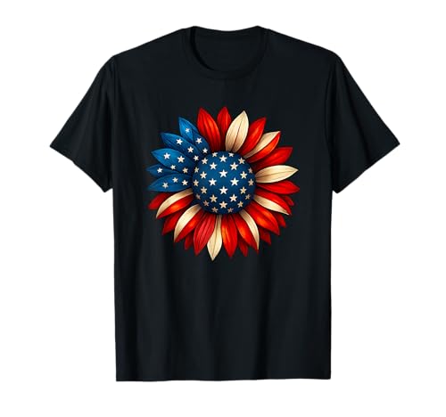 Sonnenblume Amerikanische Flagge 4. Juli Damen Herren Merica USA T-Shirt Sonnenblume Amerikanische Flagge 4. Juli Damen Herren Merica USA T-Shirt von Sunflower American Flag 4th of July