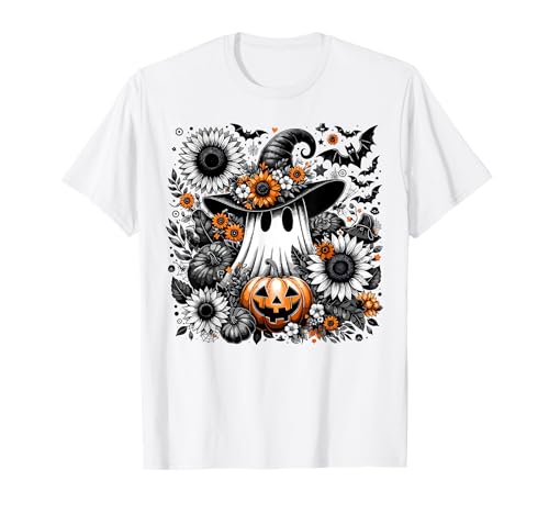Halloween Sonnenblume Geist Niedlicher Kürbis Herbst Damen Kinder T-Shirt Halloween Sonnenblume Geist Niedlicher Kürbis Herbst Damen Kinder T-Shirt von Sunflower Floral Spooky Ghost Costume