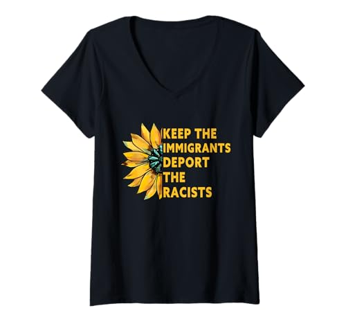 Damen Keep The Immigrants Deport The Rassists Sunflower T-Shirt mit V-Ausschnitt Damen Keep The Immigrants Deport The Rassists Sunflower T-Shirt mit V-Ausschnitt von Sunflower Keep the Immigrants Deport the Racists