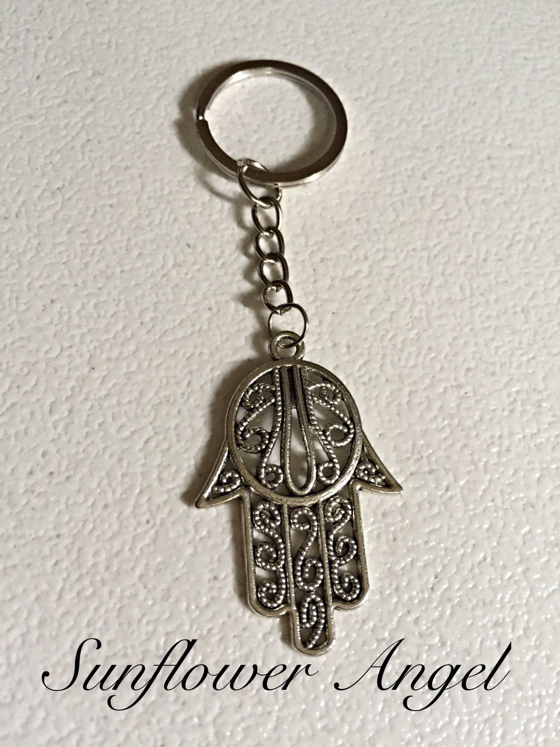 Hamza Hand, Hand Der Fatima. Viel Glück Schlüsselanhänger. in Vintage Silber Hamza Hand, Hand Der Fatima. Viel Glück Schlüsselanhänger. in Vintage Silber von SunflowerAngelUK