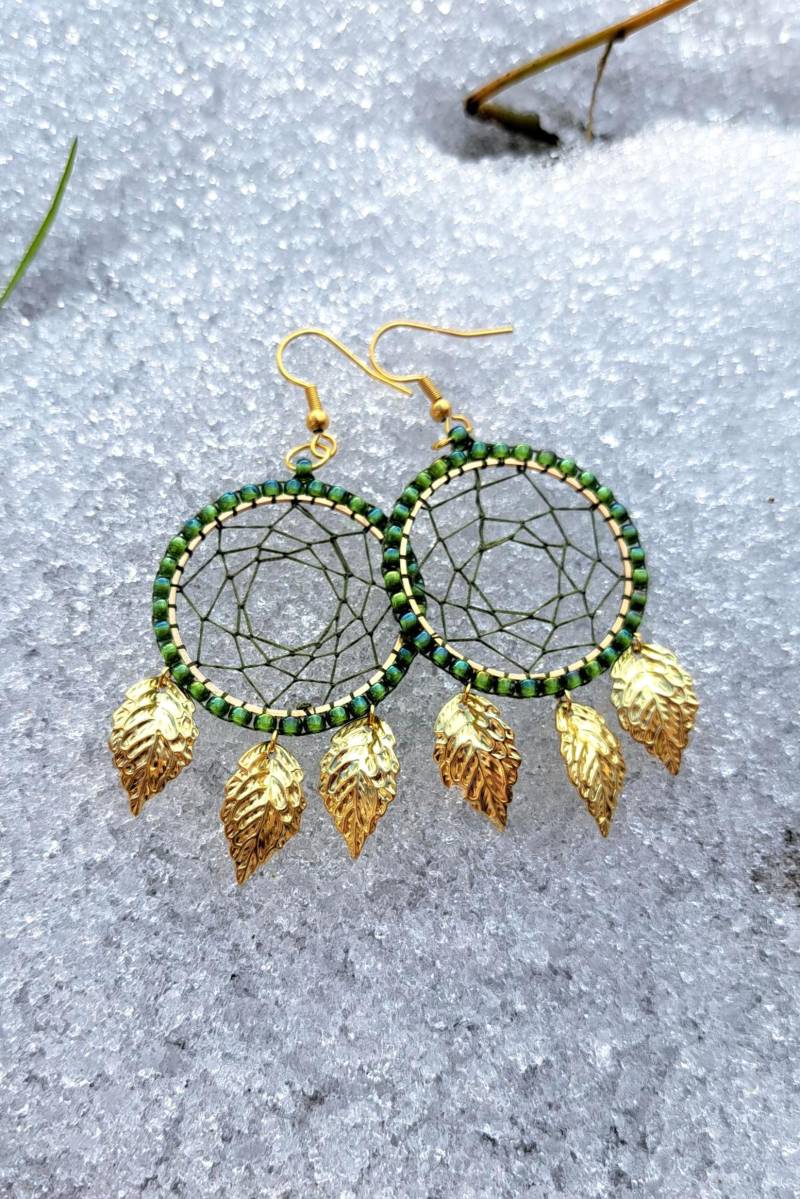 Handgemachte Ohrringe Traumfänger Perlenschmuck von SunflowerCraftly