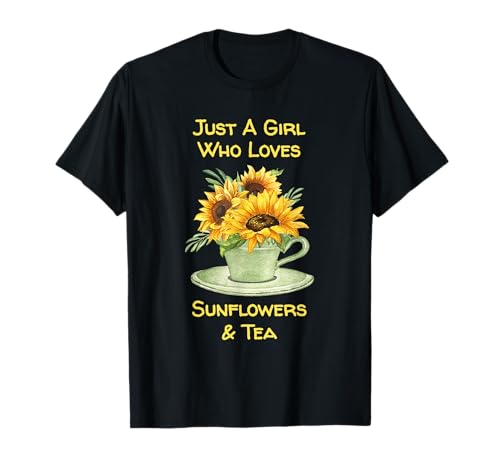 Nur EIN Mädchen, das Sonnenblumen und teegelbe Sonnenblumen liebt T-Shirt Nur EIN Mädchen, das Sonnenblumen und teegelbe Sonnenblumen liebt T-Shirt von Sunflowers And Sayings Inc.