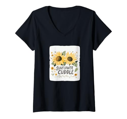 Damen Coole Sonnenblume mit süßem Spruch Kostüm T-Shirt mit V-Ausschnitt Damen Coole Sonnenblume mit süßem Spruch Kostüm T-Shirt mit V-Ausschnitt von Sunflowers Outfit