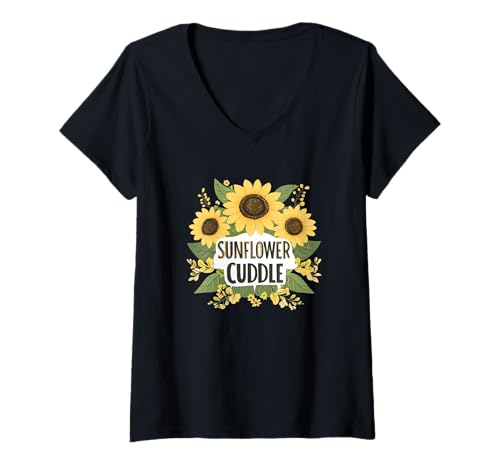 Damen Hübsche Sonnenblume mit schönem Spruch Kostüm T-Shirt mit V-Ausschnitt von Sunflowers Outfit