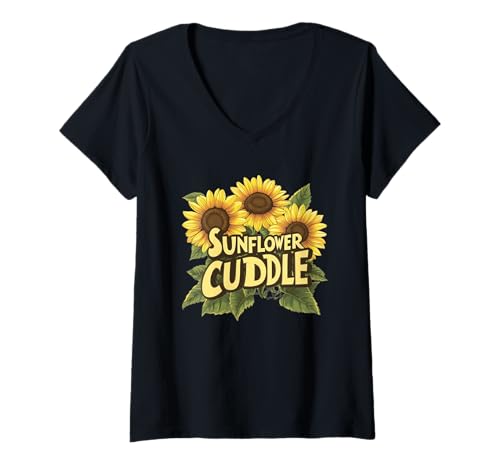 Damen Kuschel- und Sonnenblumenkostüm für Jungen und Mädchen T-Shirt mit V-Ausschnitt Damen Kuschel- und Sonnenblumenkostüm für Jungen und Mädchen T-Shirt mit V-Ausschnitt von Sunflowers Outfit