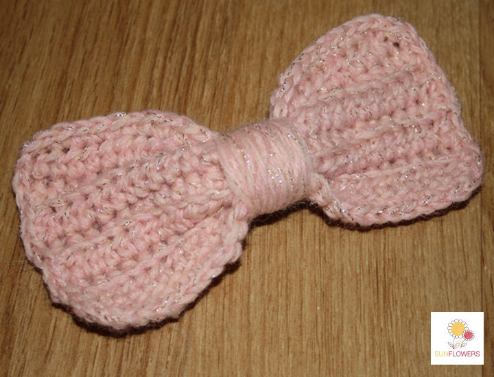 Rosa Schleife Haarklammer/Rosa von SunflowersCrochet
