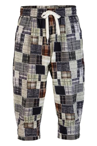 Sungerdasa Herren Leinenhose 3/4 Länge Kurz Hosen Leichte Sommerhose Baumwolle Casual Yoga Jogger Shorts Gummizug Freizeithose Mit Taschen von Sungerdasa