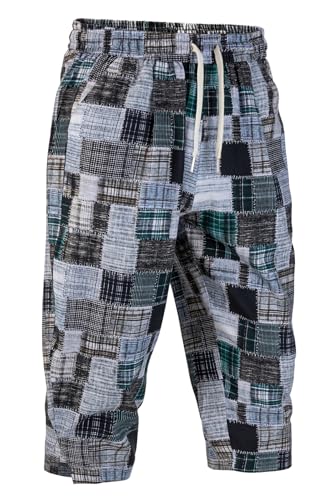 Sungerdasa Herren Leinenhose 3/4 Länge Kurz Hosen Leichte Sommerhose Baumwolle Casual Yoga Jogger Shorts Gummizug Freizeithose Mit Taschen von Sungerdasa