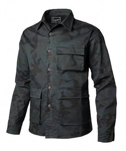 Sungerdasa Herrenhemden Arbeitshemd Baumwolle Langarm Vintage Hemd Männer Outdoor Lässig Funktionshemd von Sungerdasa