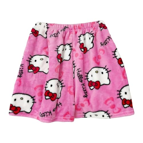 Hello Kitty Shorts Damen Kurzer Pyjama Hose Flannel Schlafhose Kawaii Shorts für Teenager mädchen Bequeme Weich Sommer Schlafshorts Niedliches Shorts von Sunggoko