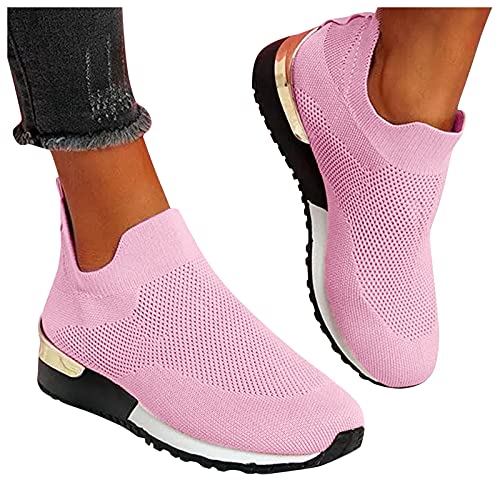 Sneaker Damen Mesh Atmungsaktiv Elegante Schuhe Turnschuhe Sportschuhe Leichtgewichts Komfortabel Frauen Walkingschuhe Halbschuhe Cushion Wasserdicht Flach Für Sporthalle Outdoor Jogging von Sunggoko