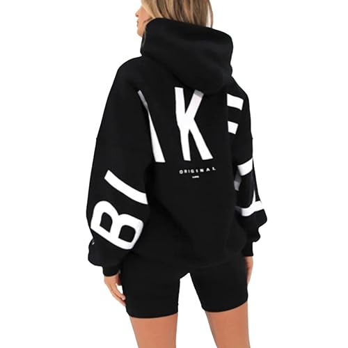 Sunggoko Backprint Hoodie Damen Mit Aufdruck Oversize Pullover Mit Kapuze Fitness Sweatshirt Baumwolle Kapuzenpullover Freizeit Baggy Sportbekleidung von Sunggoko