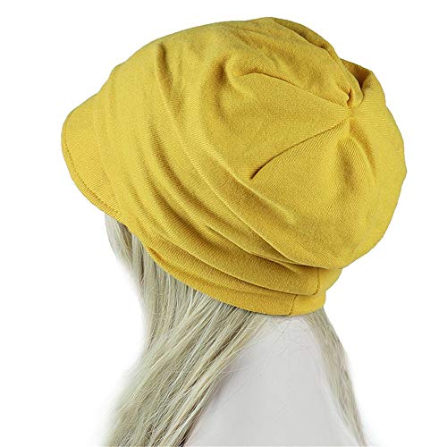 Sunggoko Beanie Mützen Damen Chemo Sommer Beanie Kopftuch Super Weich Slouch Turban Kopfbedeckungen Tied Head Wrap Beanie Mütze Schlafmutze Dubai Elegant Sonnenschutz Für Haarverlust langes locki von Sunggoko