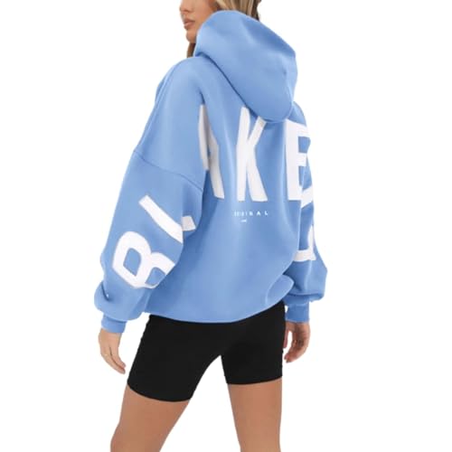 Sunggoko Blackprint Hoodie for Women Oversize Pullover Mit Kapuze Sport Gym Athletic Sweatshirt Baggy Soft Kapuzenpullover von Sunggoko