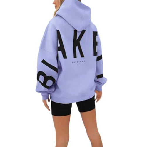 Sunggoko Backprint Hoodie for Damen Oversize Pullover Mit Kapuze College Hoody Athletic Sweatshirt Bequem Kapuzenpullover Outerwear Sweatjacken von Sunggoko