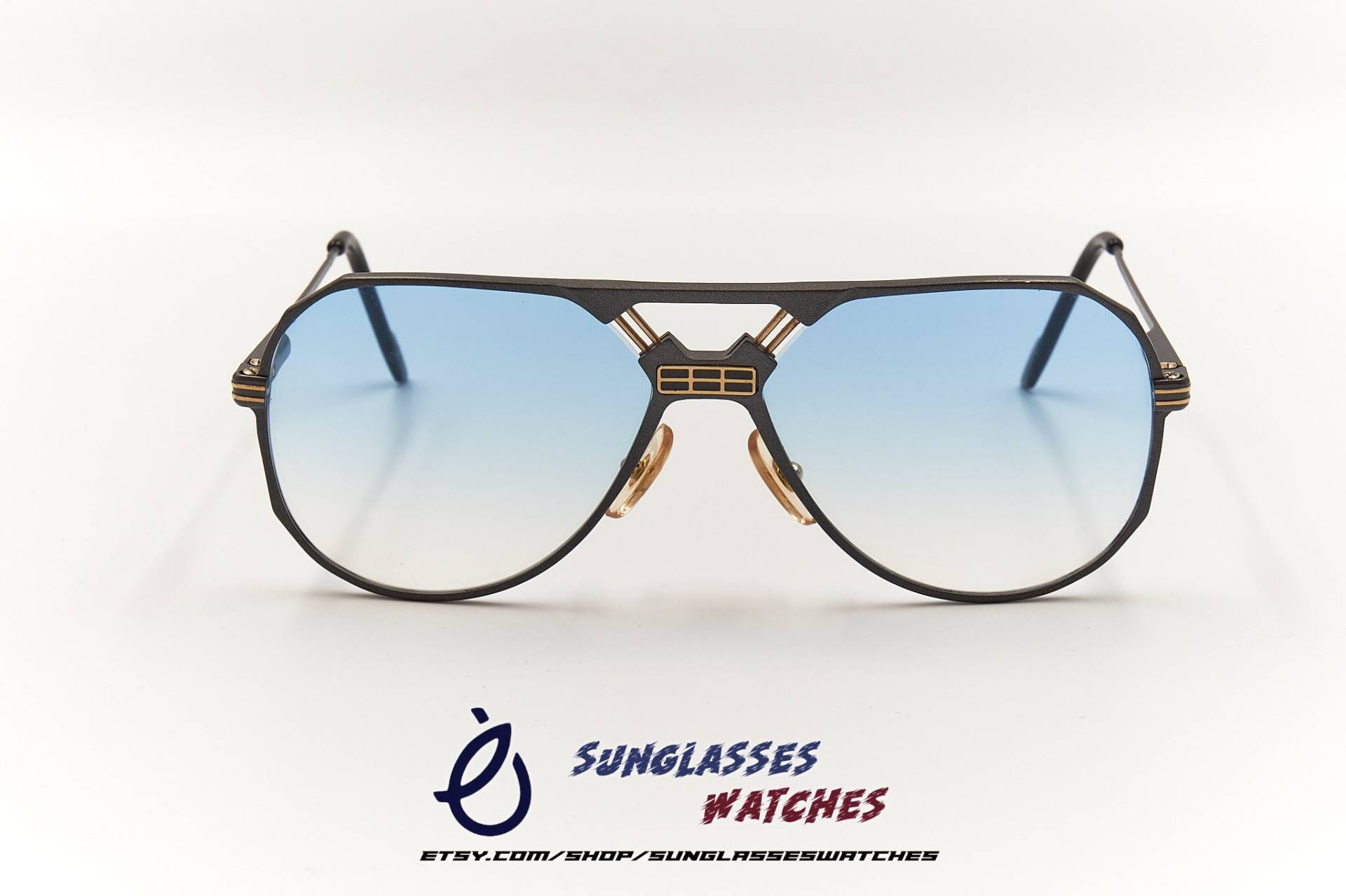 Ferrari F23 Vintage Designer Sonnenbrille Für Männer/Made in Italy Guter Zustand Ferrari Mit Neuen Blauen Linsen von SunglassesWatches