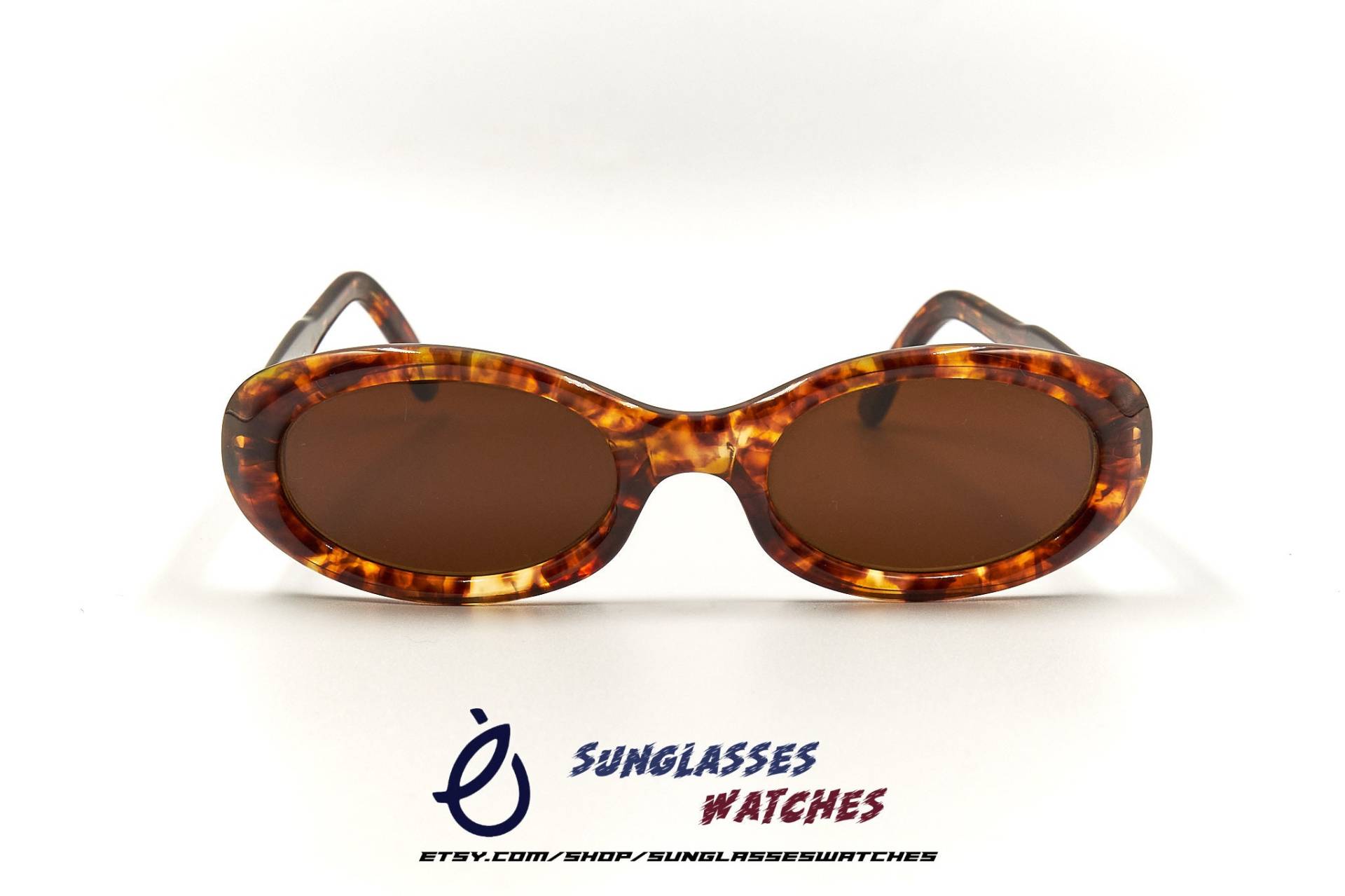 Karl Wagner 6008 46 20 Schildkröte Oval Handmade Acetat Vintage Sonnenbrille Aus Den 1990Er Jahren/New Old Stock Nos Eyewear For Men & Women von SunglassesWatches