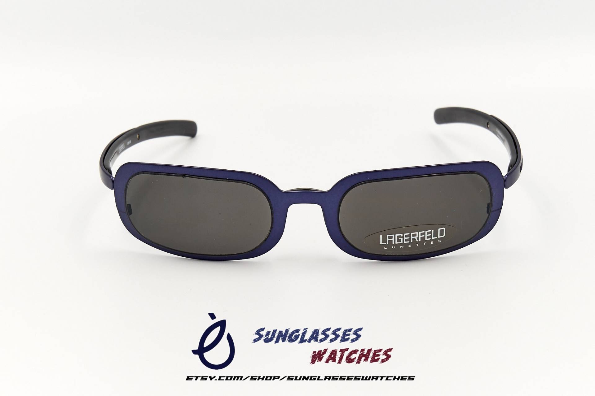 Lagerfeld 4200 Paris Vintage Navy Blue Designer Sonnenbrille/Made in France Herren Damen Nos von SunglassesWatches