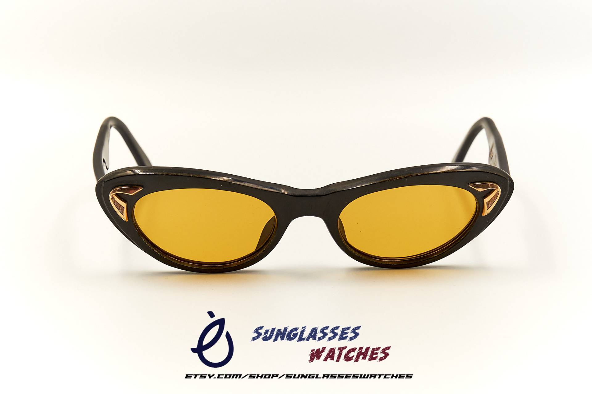 Luxor 625 Cateye Vintage Sonnenbrille Made in Germany/Schwarze Acetat Brille Für Frauen 1970Er Jahre Gebrauchter Zustand Neue Linsen von SunglassesWatches