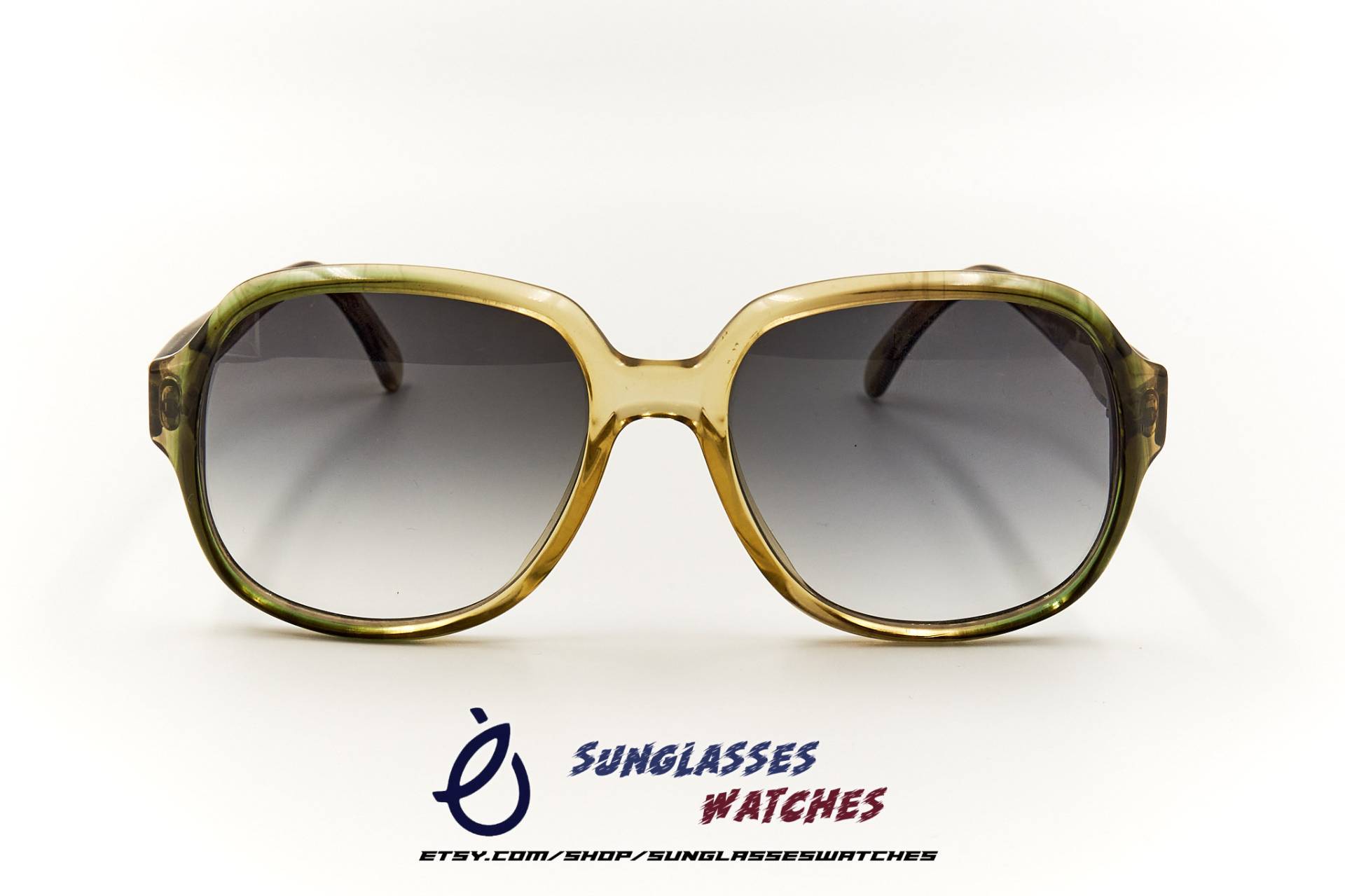 Luxottica Rechteckige Sonnenbrille Für Männer & Frauen/Vintage Designer Made in Italy Guter Gebrauchter Zustand Mit Neuen Linsen von SunglassesWatches