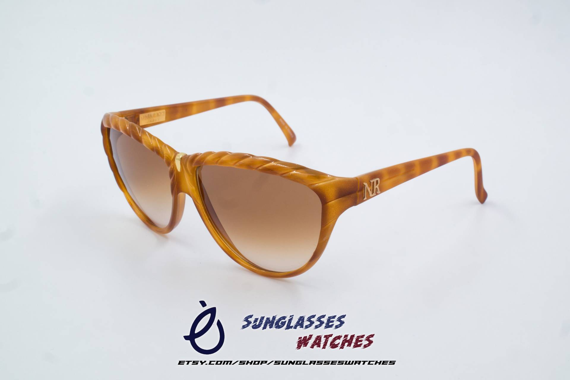 Nina Ricci Paris Nr3004 Vintage Designer Sonnenbrille Aus Den 1980Er Jahren Made in France Für Frauen Oder/Schildkröte New Old Stock Nos von SunglassesWatches