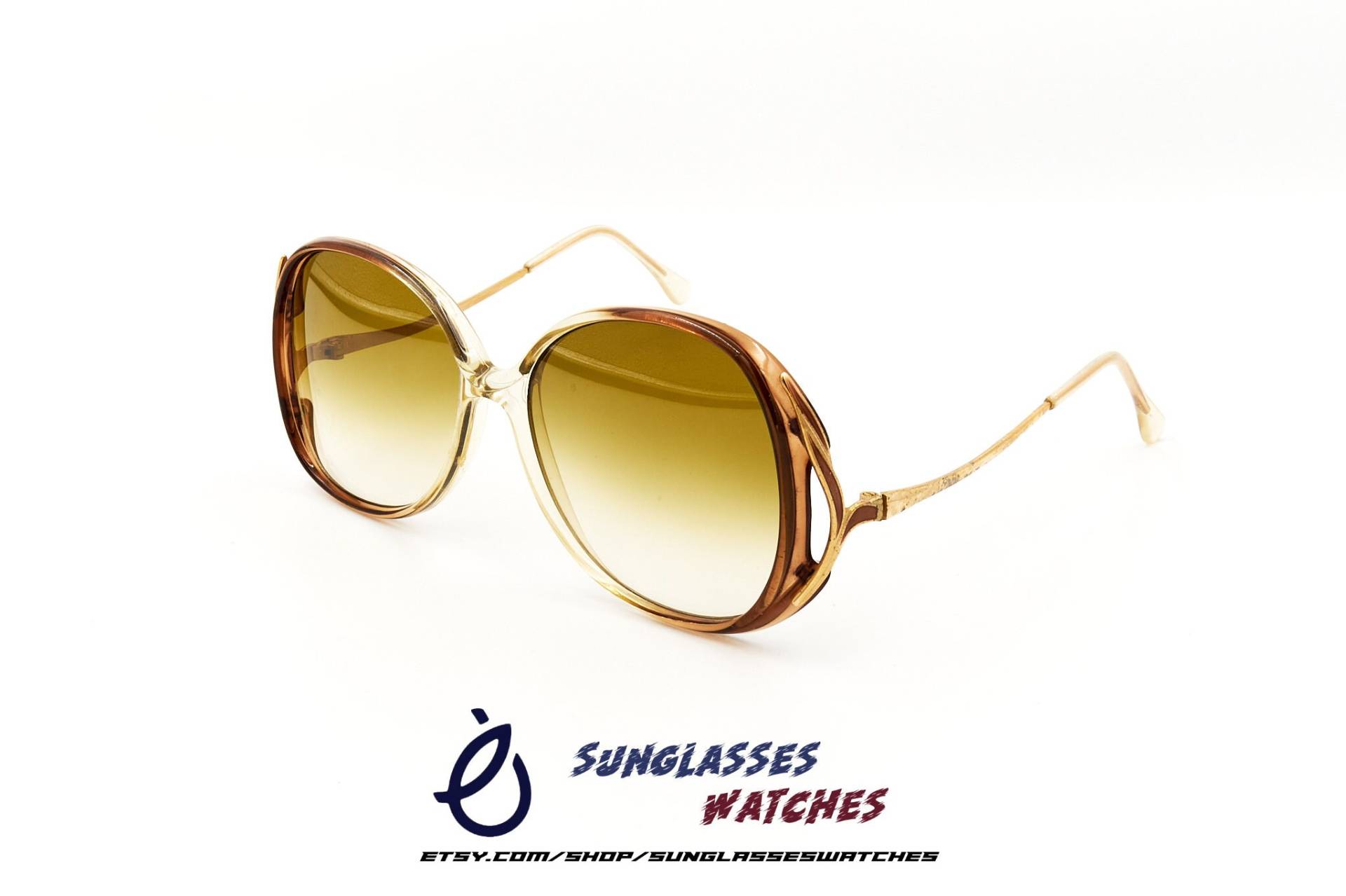 Vintage Designer Sonnenbrille Aus Den 70Er 80Er Jahren , Oversized Damen Brille Made in France Unbenäht von SunglassesWatches