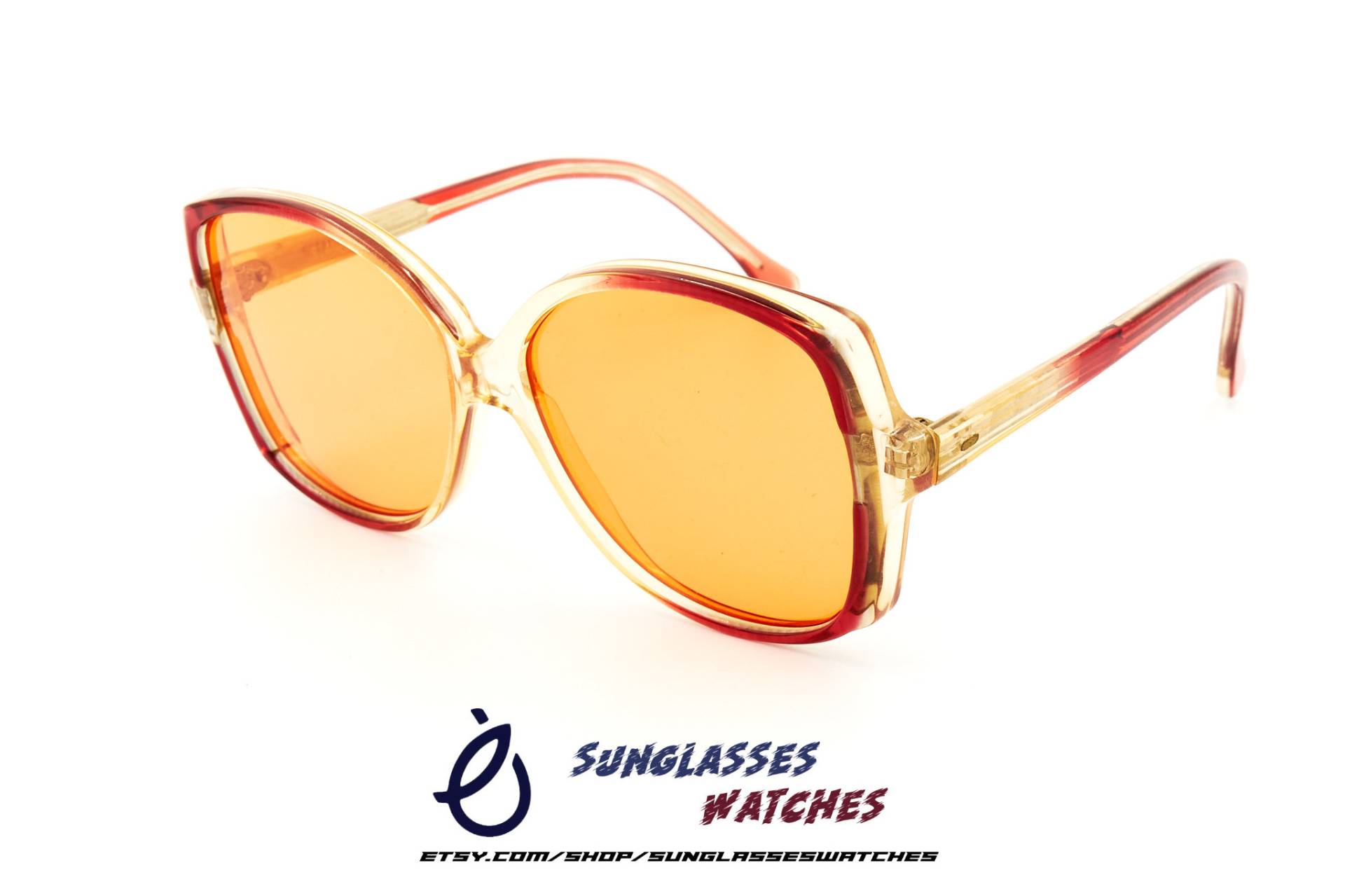 standard Tanya Vintage Designer Bunte Acetat Sonnenbrille Aus Den 70Er 80Er Jahren , Oversized Damen Brille Made in Italy Unbenäht von SunglassesWatches