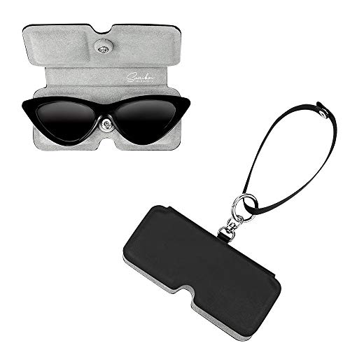 suniboi Brillenetui Damen, Herren - Brillentasche, weich, schmal - Brillenhülle - Brillenbeutel - Brillen Etuitasche - Sunglasses case Sonnenbrillen - mit Karabiner, zum anhängen von suniboi