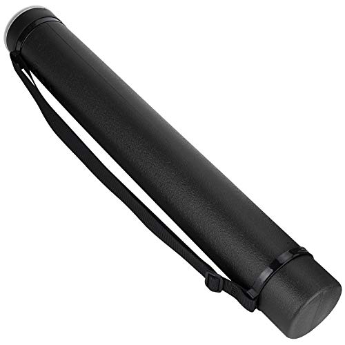 Sunicon Drawing Storage Tube,with Shoulder Strap Extendable Thickened Portable Durables Round Storage Cases with Lids and Labels (Black) von Sunicon