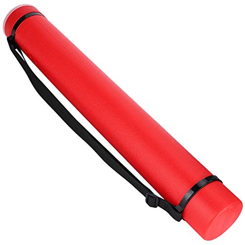 Sunicon Drawing Storage Tube,with Shoulder Strap Extendable Thickened Portable Durables Round Storage Cases with Lids and Labels (Red) von Sunicon