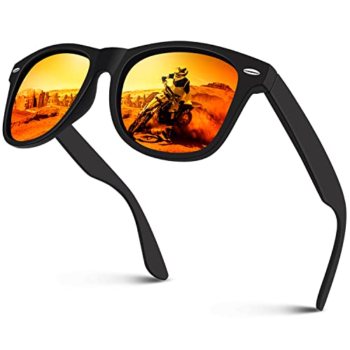 Sunier Sonnenbrille Herren Polarisiert Retro Vintage 100% UV-Schutz Klassisch Golf Fahren Fahrende Angeln Reisen Sonnenbrille Damen Cat 3 CE von Sunier