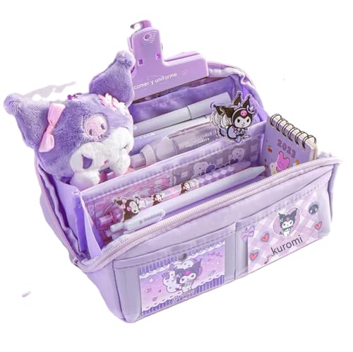 Capybara Federmäppchen, Federmäppchen mit Fächern, großes Fassungsvermögen mit Fächern, Schreibwarenset von Capybara, niedliche Stifttasche für Mädchen und Jungen, purpur von SunjianAMZ