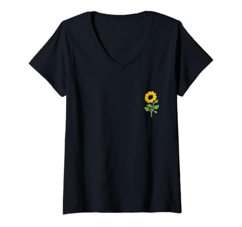 Damen Sonnenblume Wildblume Floral Sun Flower T-Shirt mit V-Ausschnitt von Sunlower - Apparel & Gifts
