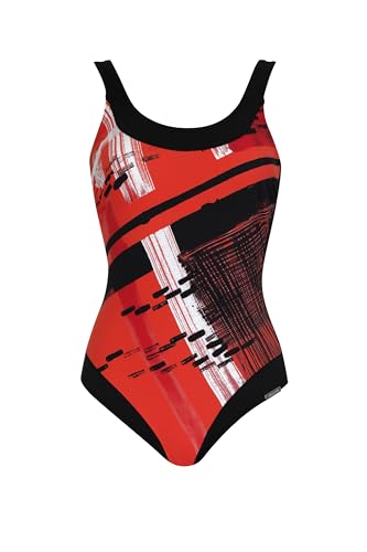 Sunmarin Badeanzug Multicolor Unifarben Einteiler mit Streifen Grafikdruck von Sunmarin