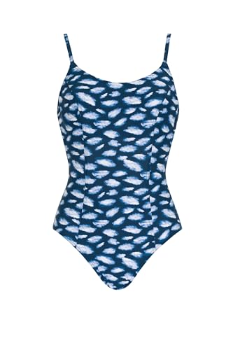 Sunmarin Badeanzug Unifarben Einteiler mit Bügel verstellbare Träger Grafikdruck von Sunmarin